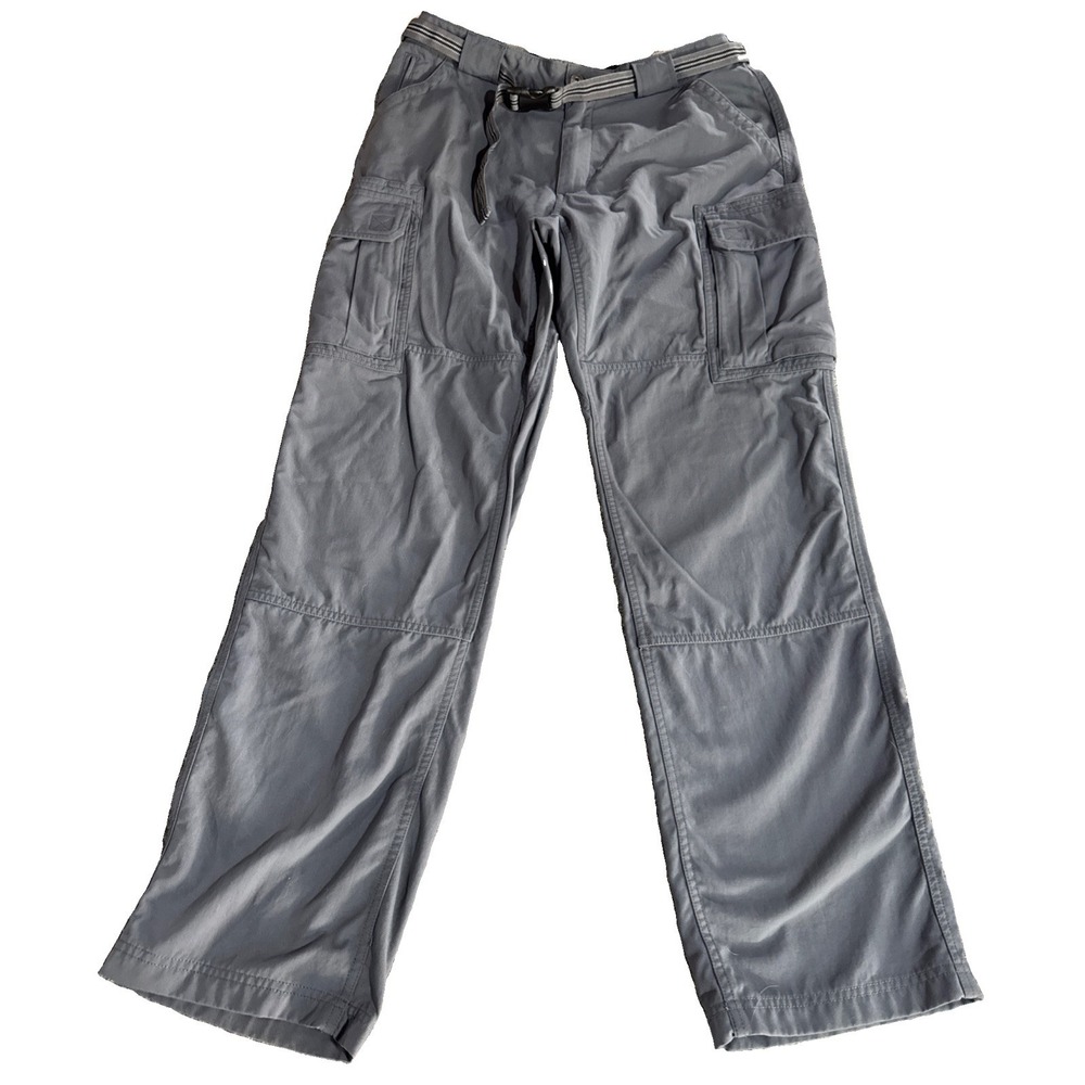 Duluth Trading Co Dry on the Fly Cargo Pants Mens Lx34 Gray Nylon Hiking